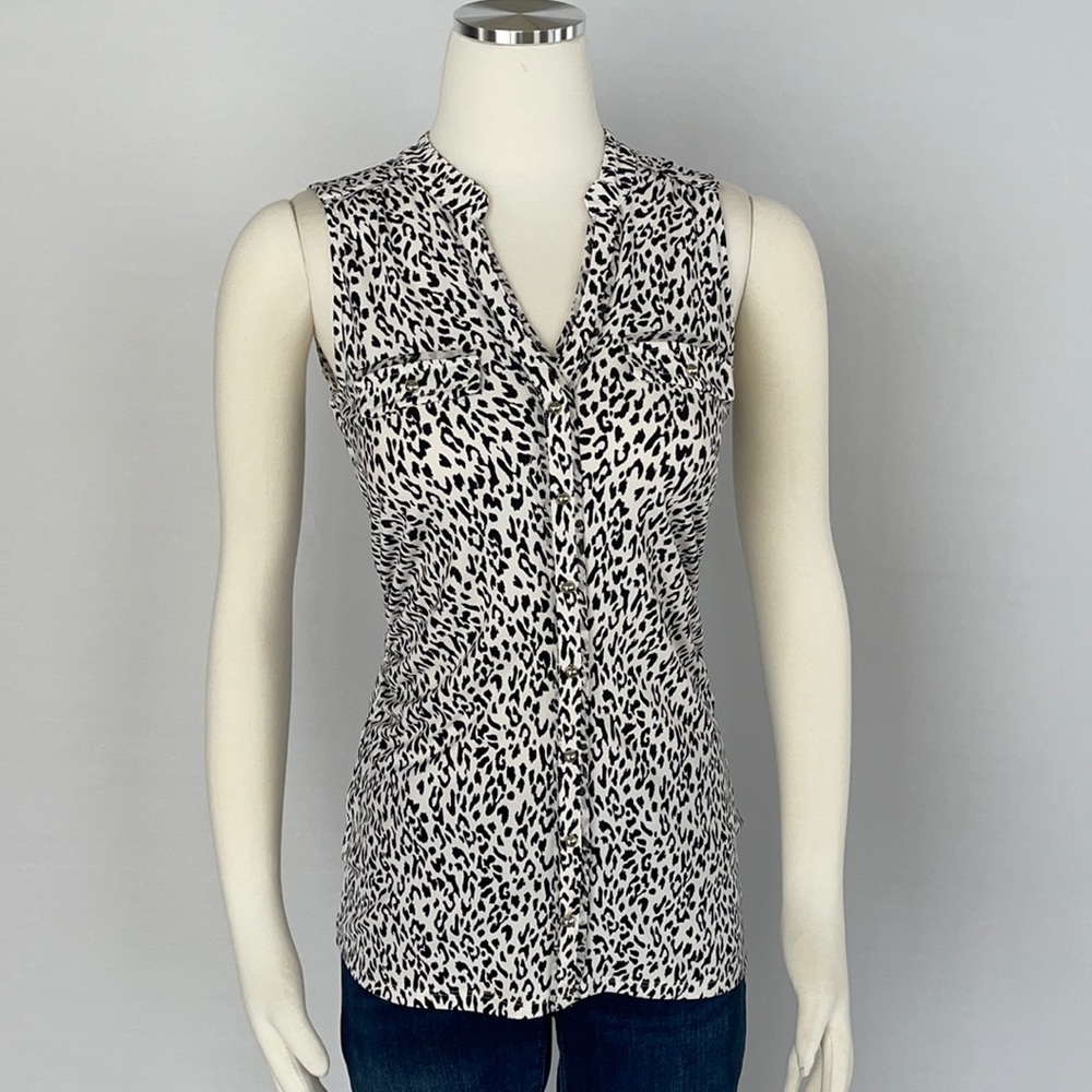 WHBM Leopard Sleeveless Top Size Small - Picture 5 of 16